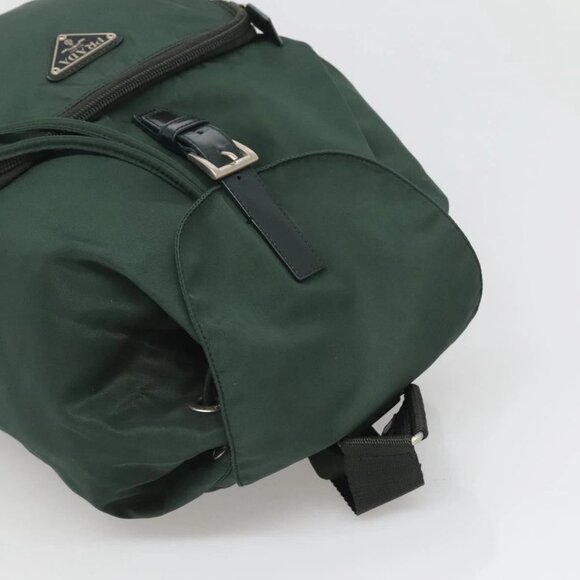 PRADA Backpack Nylon Green Silver Auth 127191 - Picture 6 of 15